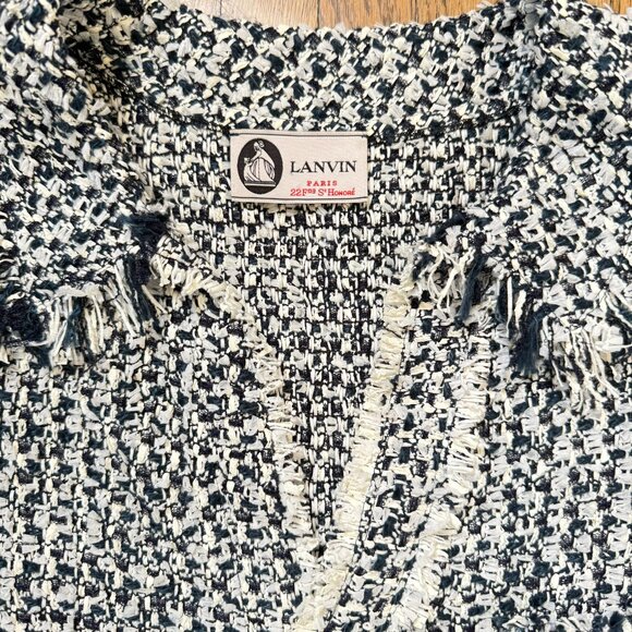 Lanvin Black & White Tweed Dress - Size 8 - Picture 3 of 9
